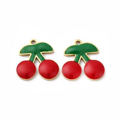 Fruit Seris 304 Stainless Steel Enamel Charms