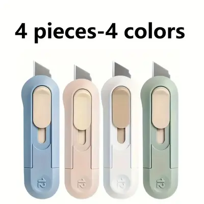Wrap Box Opener Set, 4 Counts Precision Mini Cutters for Effortless Unpacking, Portable Box Cutter, Letter Opener, Gift Wrap ...