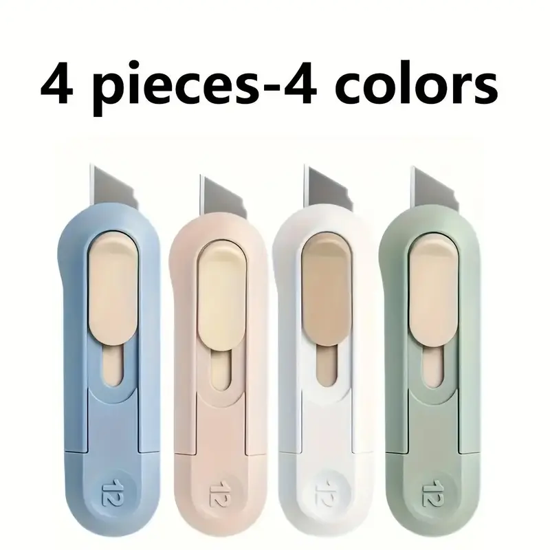 Wrap Box Opener Set, 4 Counts Precision Mini Cutters for Effortless Unpacking, Portable Box Cutter, Letter Opener, Gift Wrap ...