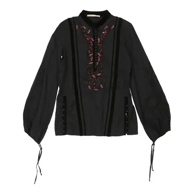 Class Roberto Cavalli Long Sleeve Top - Small Black Silk Blend | Size: small