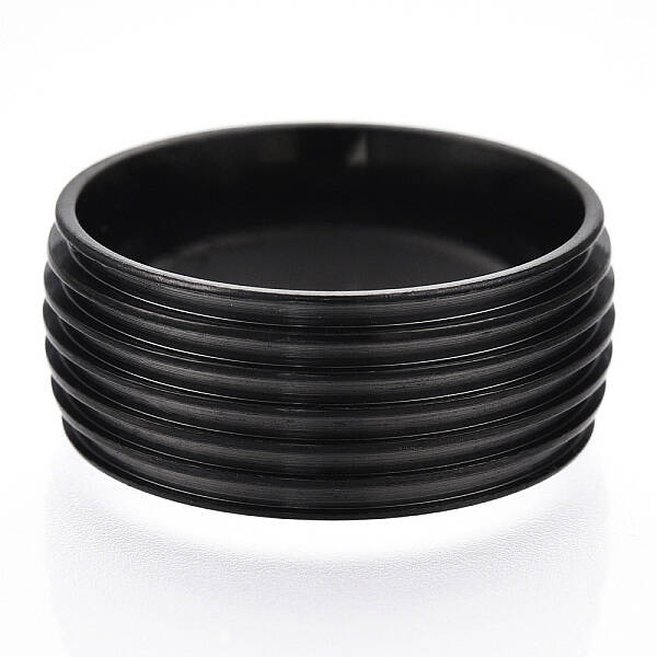 201 Stainless Steel Grooved Finger Ring Settings