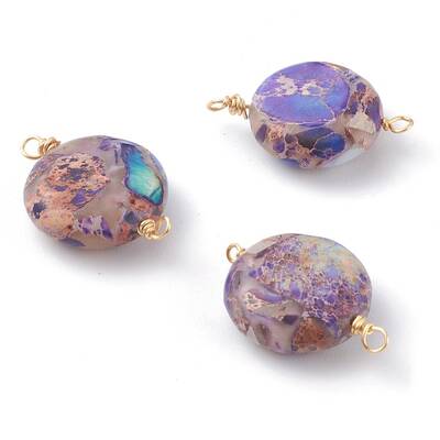 Natural Imperial Jasper Links Connectors