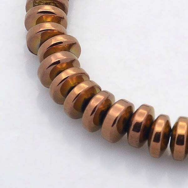 Electroplate Non-magnetic Synthetic Hematite Rondelle Beads Strands