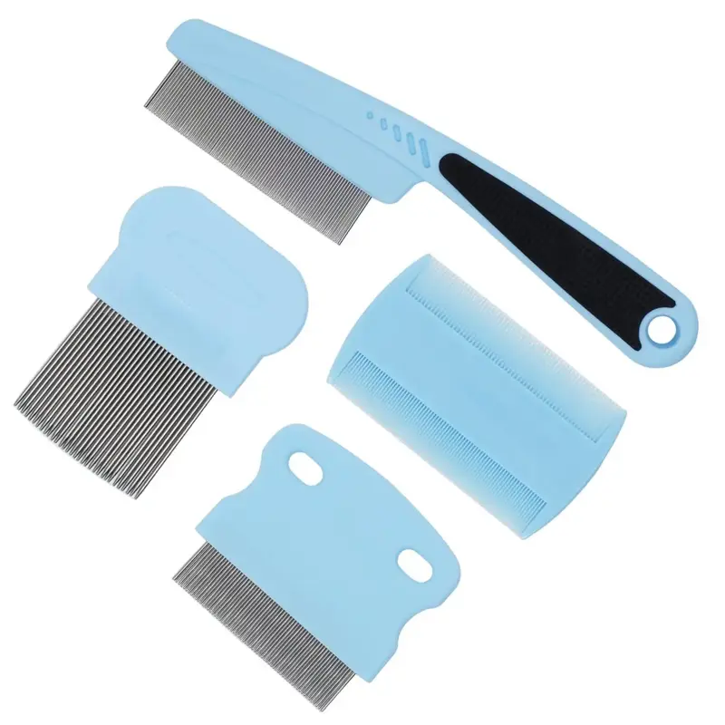 Flea Comb Set 4-Pieces Jade Green High Strength Teeth Pet Tear Stain Remover Combs for Dogs Cats Grooming Set Effective Float...
