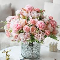 Artificial Flower Bouquet, Faux Flower Arrangement in Vase, Fake Flower for Home Party Wedding Anniversary Festival Decoratio...