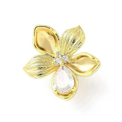 Brass Micro Pave Clear Cubic Zirconia Pendants