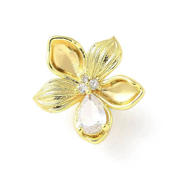 Brass Micro Pave Clear Cubic Zirconia Pendants