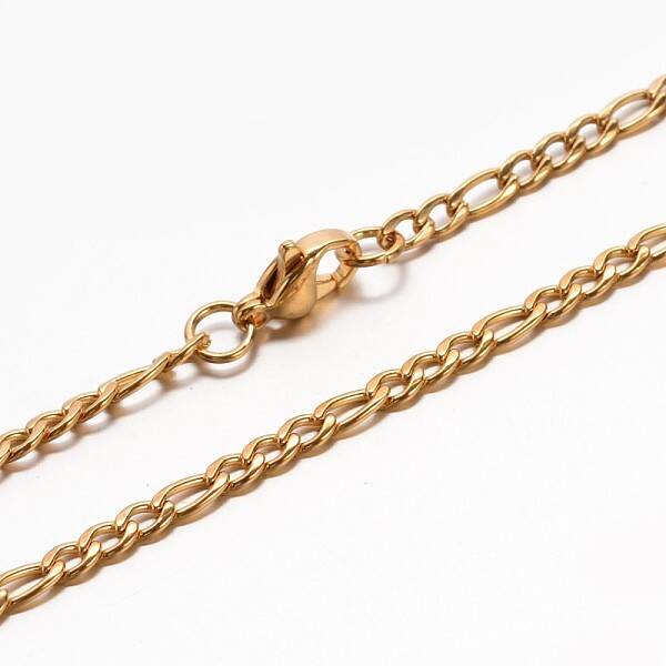 304 Stainless Steel Mother-Son Figaro Chain Necklaces