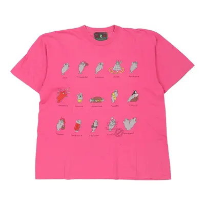 Gymnasium Graphic T-Shirt - XL Pink Cotton
