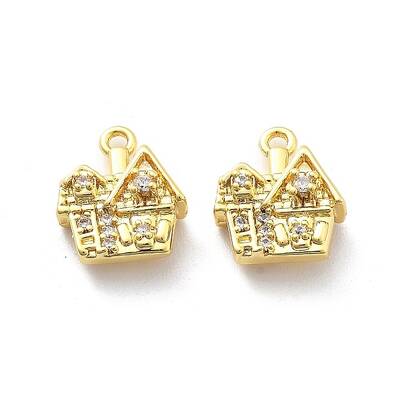 Brass Micro Pave Cubic Zirconia Pendants