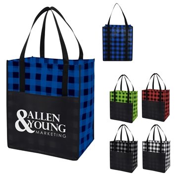 150 Custom Northwoods Laminated Non-Woven Tote Bag - Water ...