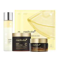 [medicube] Clear & Glow on a Budget SET | Glutathione Glow Milky Toner, Vita C Toner Pads, Vita C Capsule Cream, Kojic Acid T...