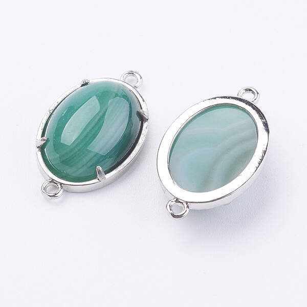 Brass Natural Agate Links connectors