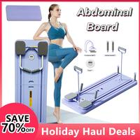 Elbow Support Automatic Rebound Abdominal Board with Knee Mat &Timer，Ab Exercise Machine for Home，Multiple Exercise Modes...
