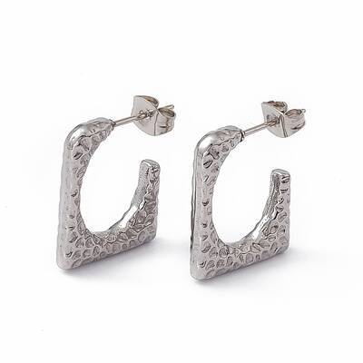 Non-Tarnish 304 Stainless Steel Rectangle Stud Earrings