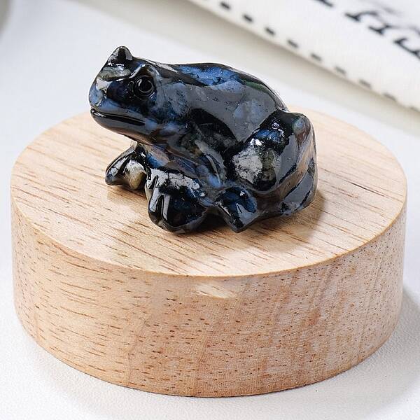 Natural Labradorite Carved Healing Frog Figurines