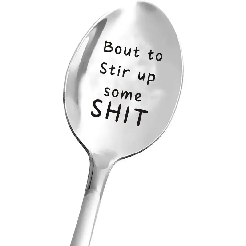 Stainless Steel Spoon, Funny Laser Engraved Spoon, Birthday Gift, Holiday Gift, Party Gift, Birthday Gift