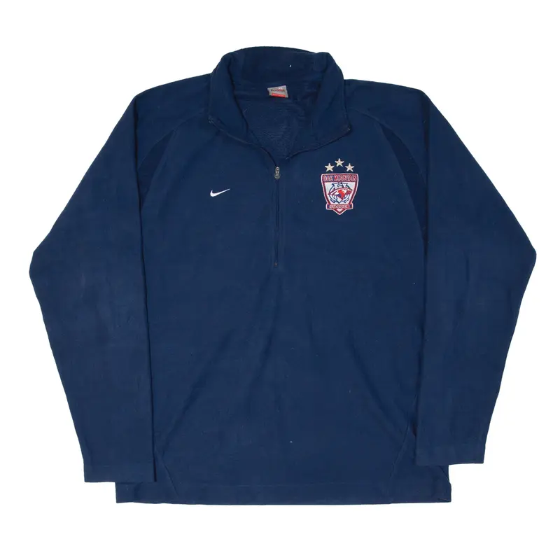 NIKE TEAM Oak Mountain Soccer Fleece Blue 1/2 Zip Mens XL