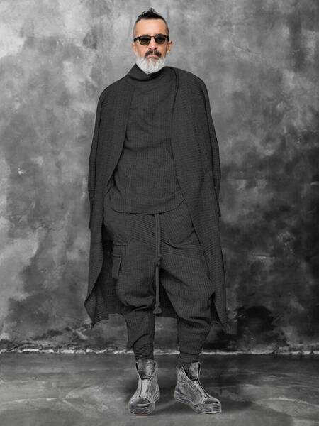 Unique Design Textured 3-Piece Sets, Black / XXXL