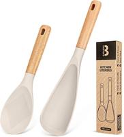 BADIANO Cooking Spoon and Rice Scooper for Nonstick Cookwares, Great for Cooking and Serving Durable BPA-Free Matte Silicone,...