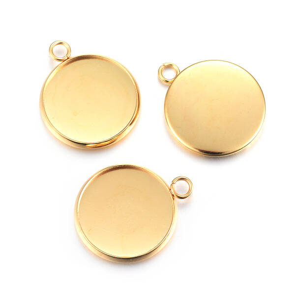 Rack Plating 304 Stainless Steel Pendant Cabochon Settings