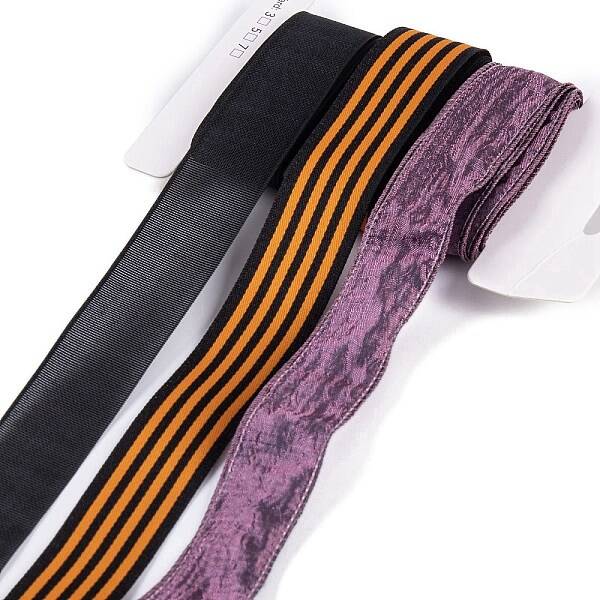 9Pcs 3 Styles Halloween Polyester & Polycotton Ribbons Sets