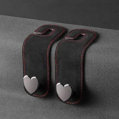 Heart Shaped Car Seat Headrest Hook, Creative Car Seat Headrest Hook Organizer, Car Interior Accessories for Handbag Purse Co...