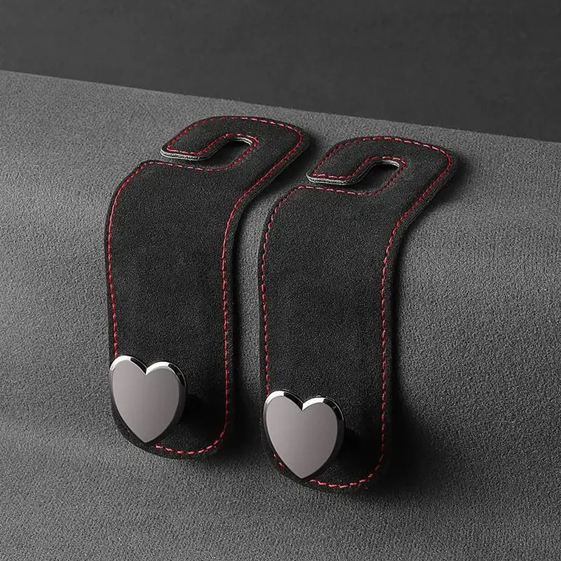 Heart Shaped Car Seat Headrest Hook, Creative Car Seat Headrest Hook Organizer, Car Interior Accessories for Handbag Purse Co...