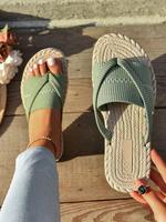 Women's Fashionable Plain Color Slides, Casual Comfortable Flat Sandals for Summer, Lightweight Breathable Non Slip Slippers ...