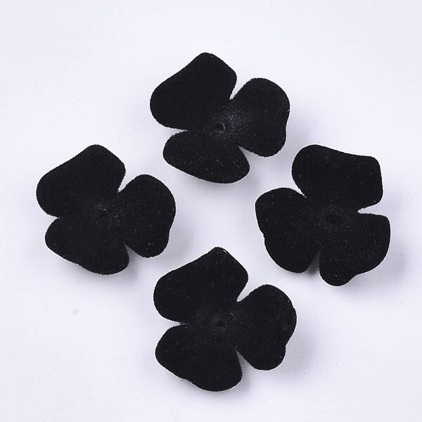 Flocky Acrylic Bead Caps