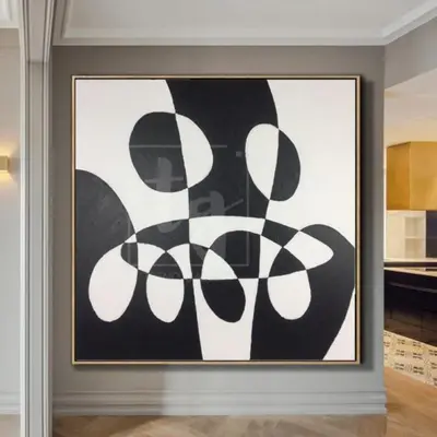 Black And White Abstract Painting Large Abstract Art Painting Canvas Art Painting | TRUTH OR LIE