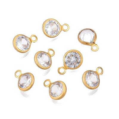 Brass+Cubic Zirconia Charms