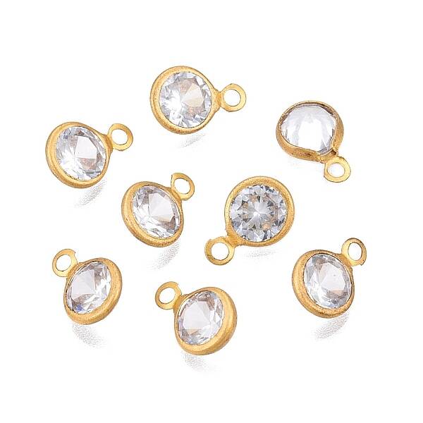 Brass+Cubic Zirconia Charms