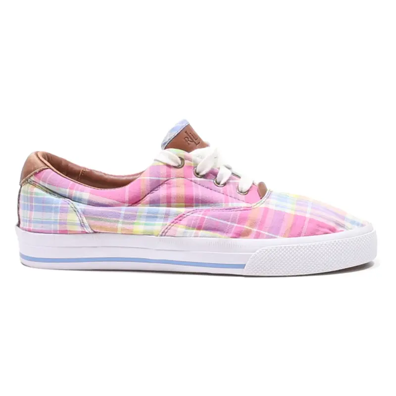 LAUREN RALPH LAUREN Low Top Trainers Pink Canvas Womens UK 6.5