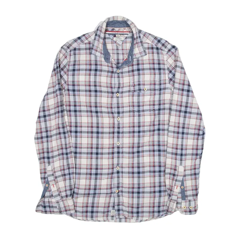 TOMMY HILFIGER Shirt White Check Long Sleeve Mens S