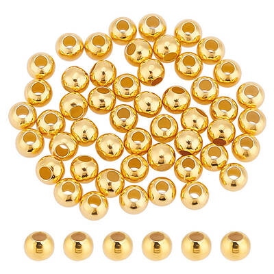50Pcs Round 925 Sterling Silver Spacer Beads