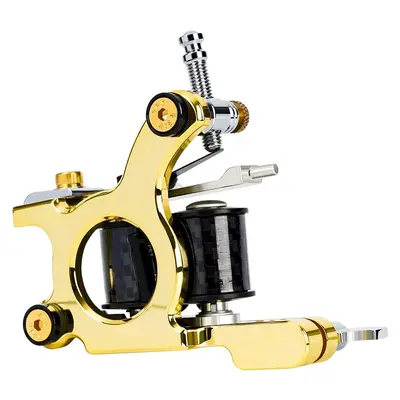 Dragonhawk Coils Tattoo Machine 24K Gold Layer Frame 10 Wraps Liner for Pro Arist