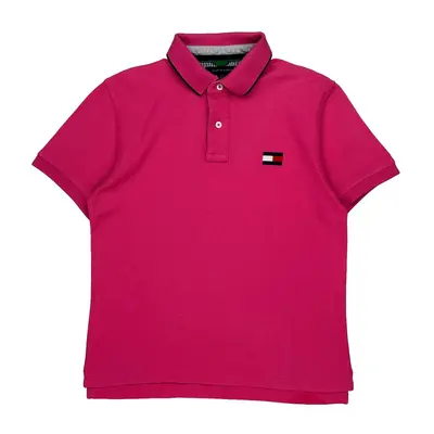 Tommy Hilfiger Slim Fit Polo Shirt - Large Pink Cotton