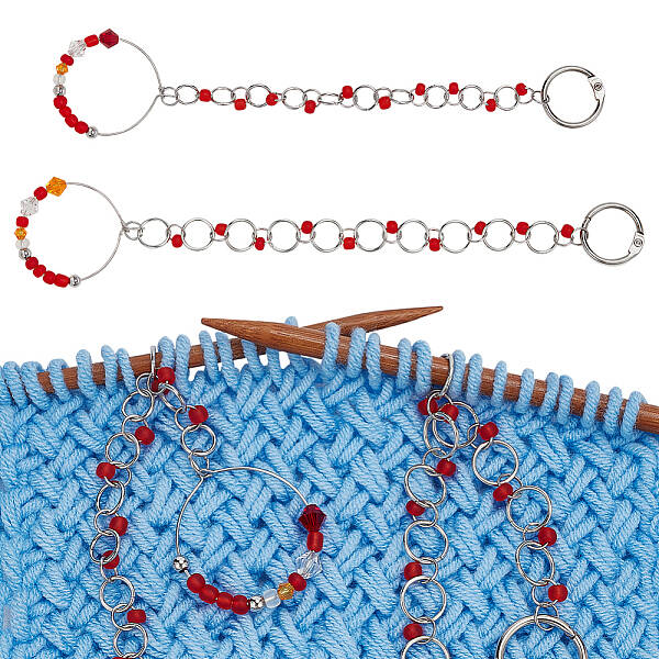 Glass Beaded Knitting Row Counter Chains