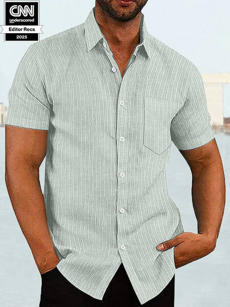 Short Sleeve Casual Shirt (US Only), Aqua Green / L