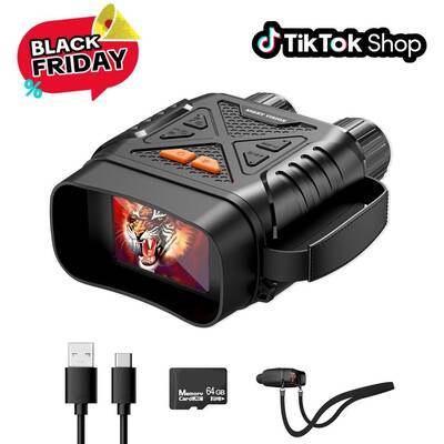 Infrared Night Vision Binoculars with SD Card, Night Vision Goggles with 2.8 Inch HD Screen for Hunting Camping, Hiking