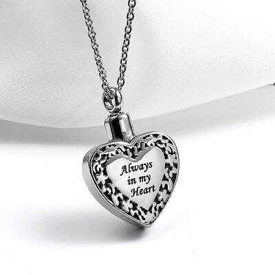 Non-Tarnish Heart with Word Shape Stainless Steel Pendant Necklaces with Cable Chains