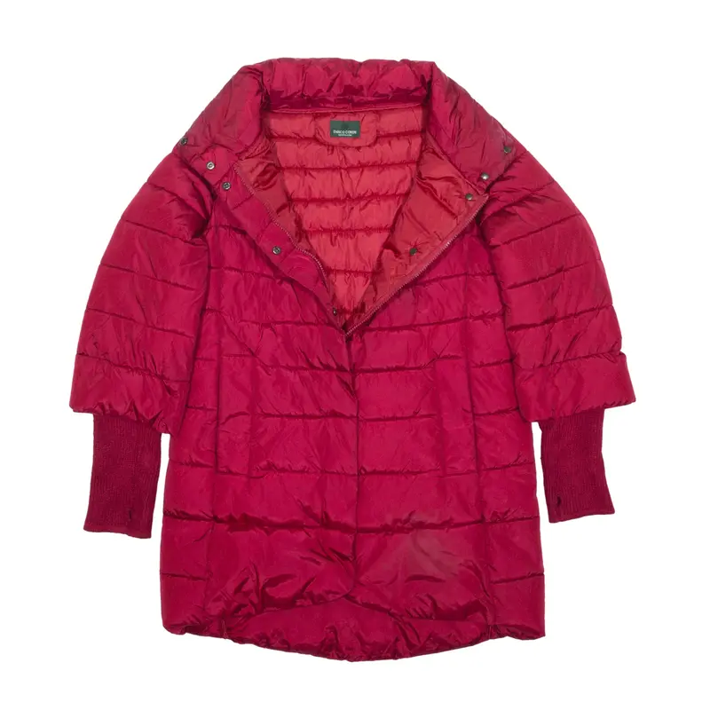 ENRICO COVERI Gloved Puffer Coat Red Nylon Womens M
