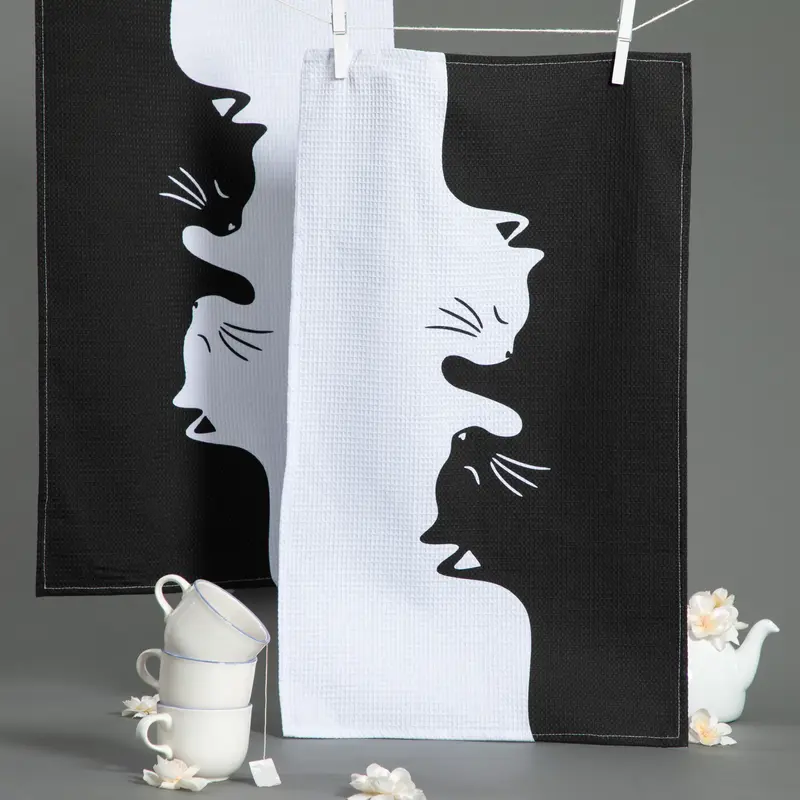 Snuggle Cats Kitchen Towel - Set of 2