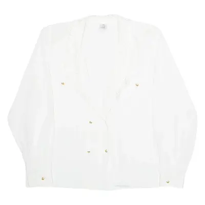 Womens Blouse White Long Sleeve XL