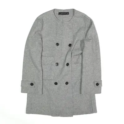 ZARA Pea Jacket Grey Womens S