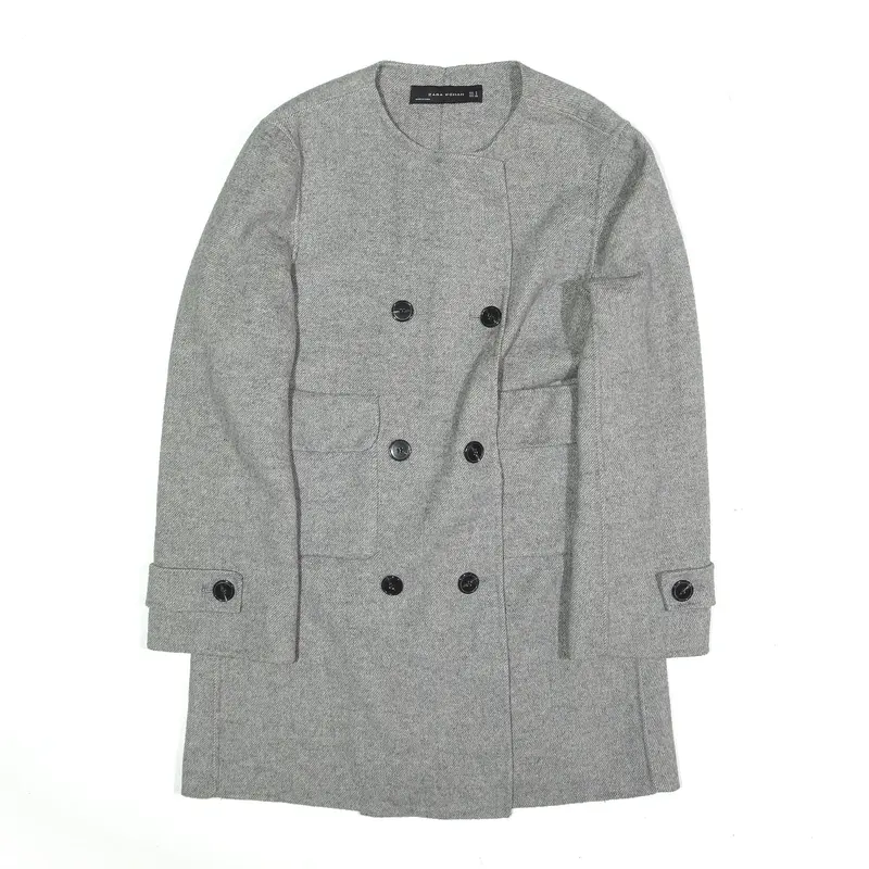 ZARA Pea Jacket Grey Womens S