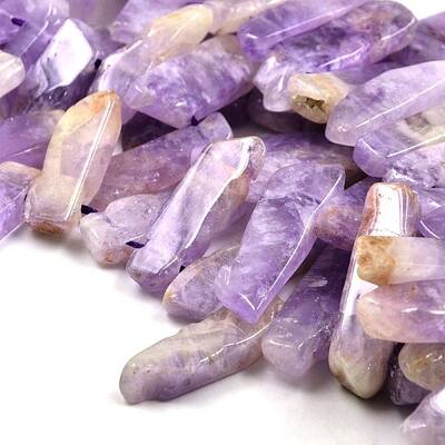 Irregular Strip Natural Amethyst Graduated Beads Strands