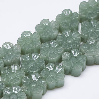 Carved Natural Green Aventurine Beads Strands