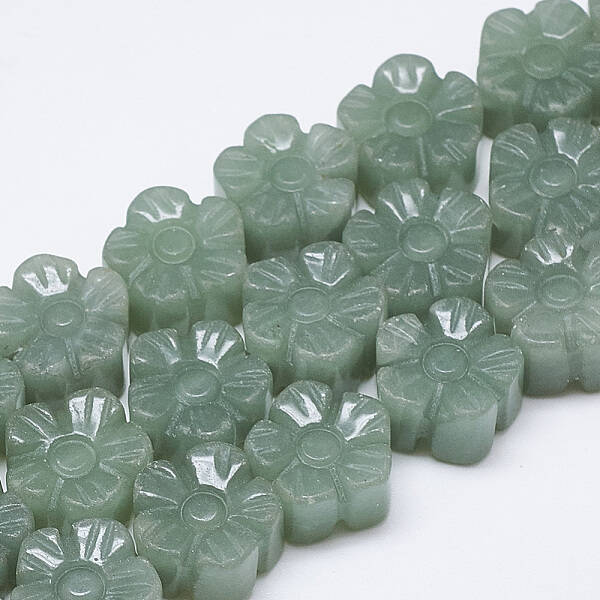 Carved Natural Green Aventurine Beads Strands